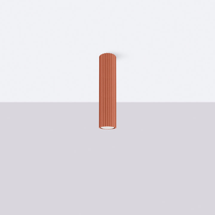 Luminaire Plafonnier ocre rouge éteinte, vue rapprochée
