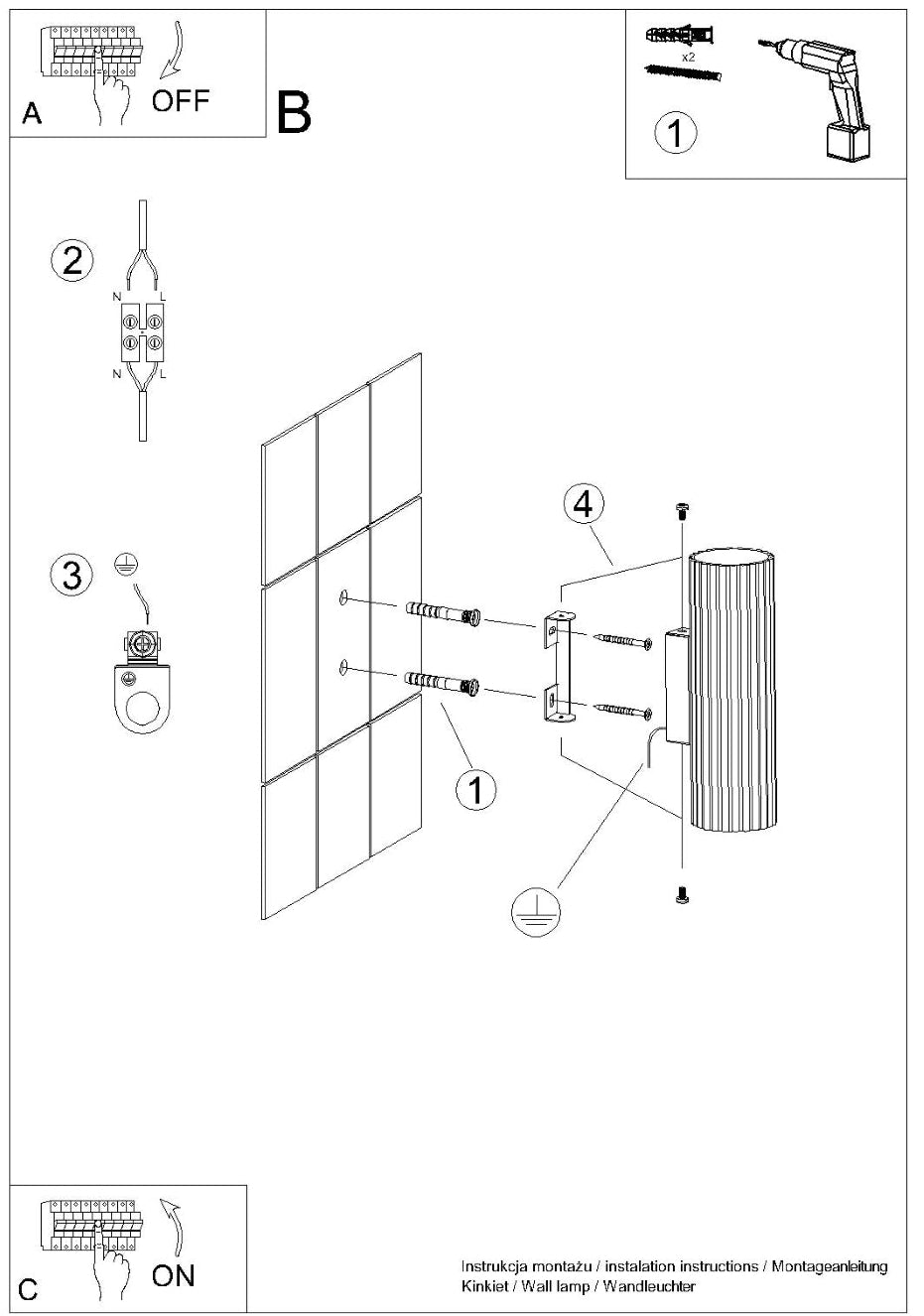 Schéma d'installation du luminaire