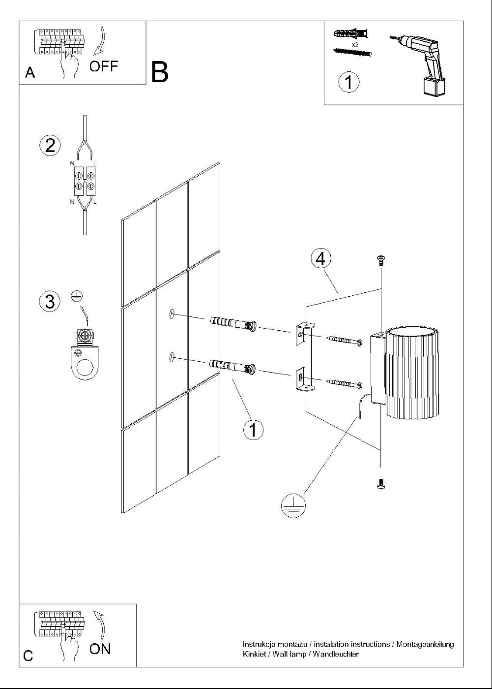 Schéma d'installation du luminaire