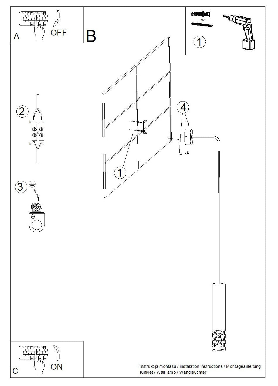 Schéma d'installation du luminaire