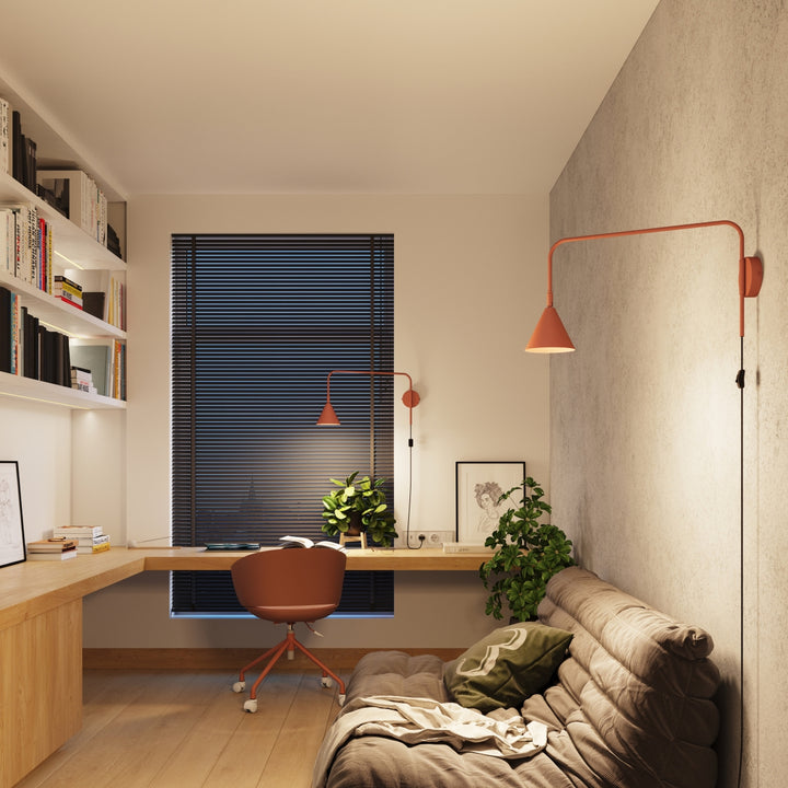 Applique Murale ocre rouge dans un intérieur contemporain
