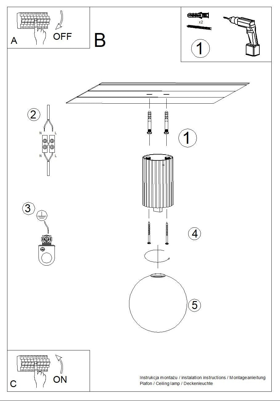 Schéma d'installation du luminaire