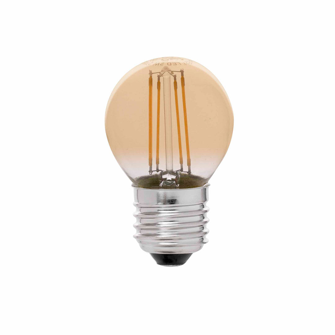 Ampoule filament E27 Globe de Faro Barcelona, Ø 4,5 cm, Ambrée 4 W 2200 K dimmable