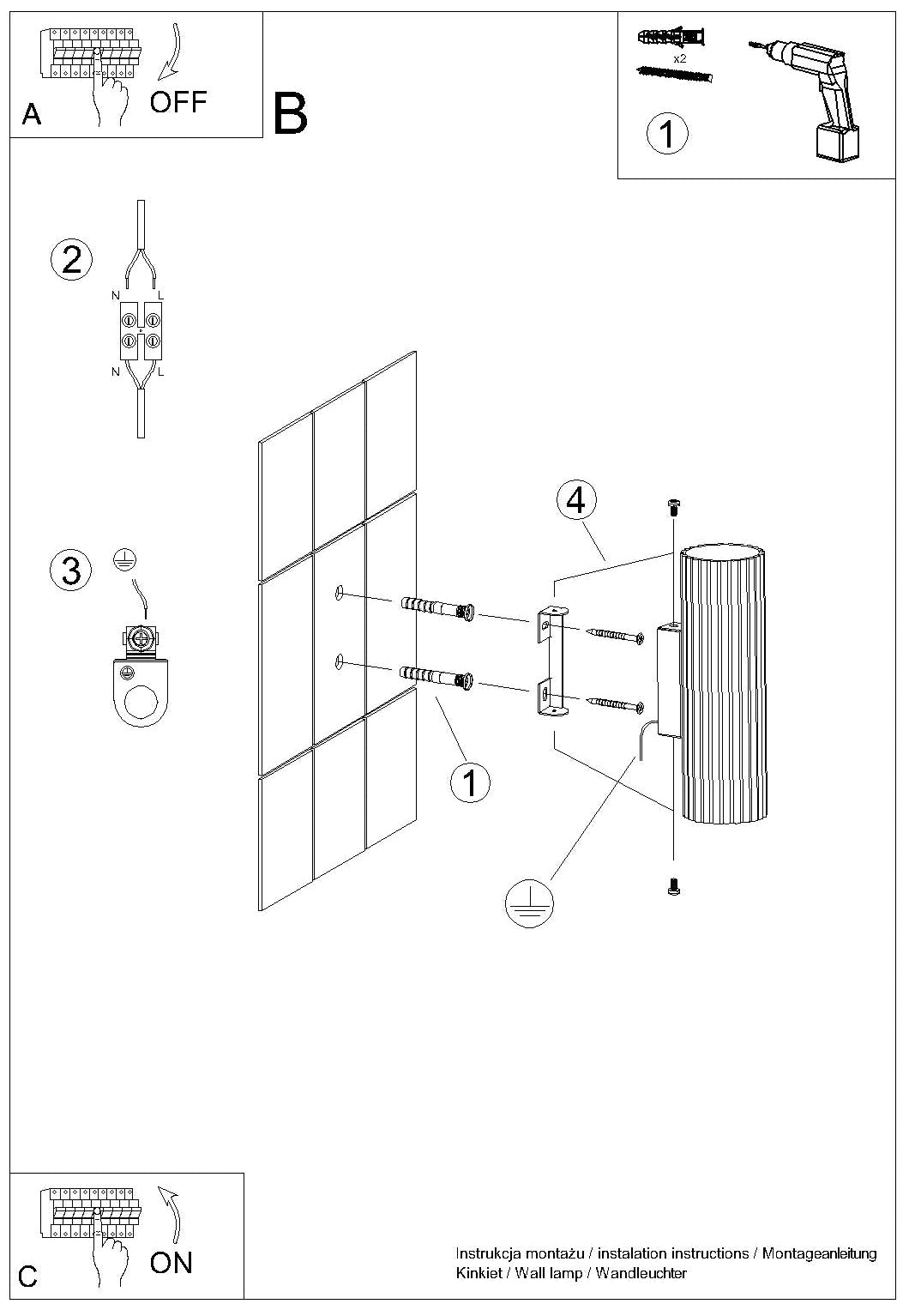 Schéma d'installation du luminaire