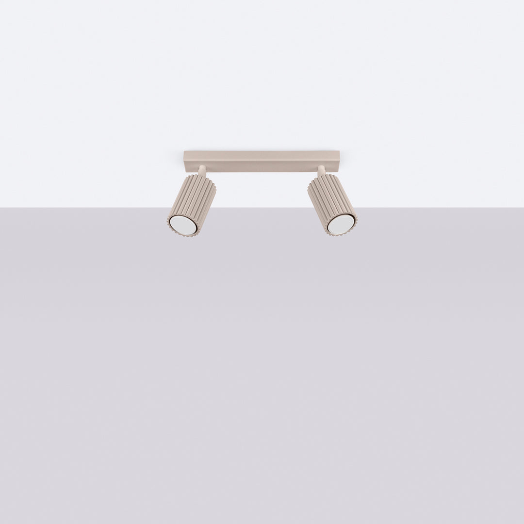 Luminaire Plafonnier taupe éteinte, vue rapprochée