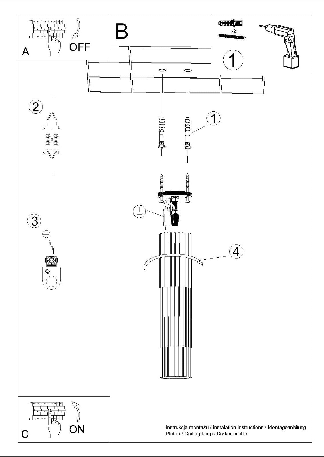 Schéma d'installation du luminaire
