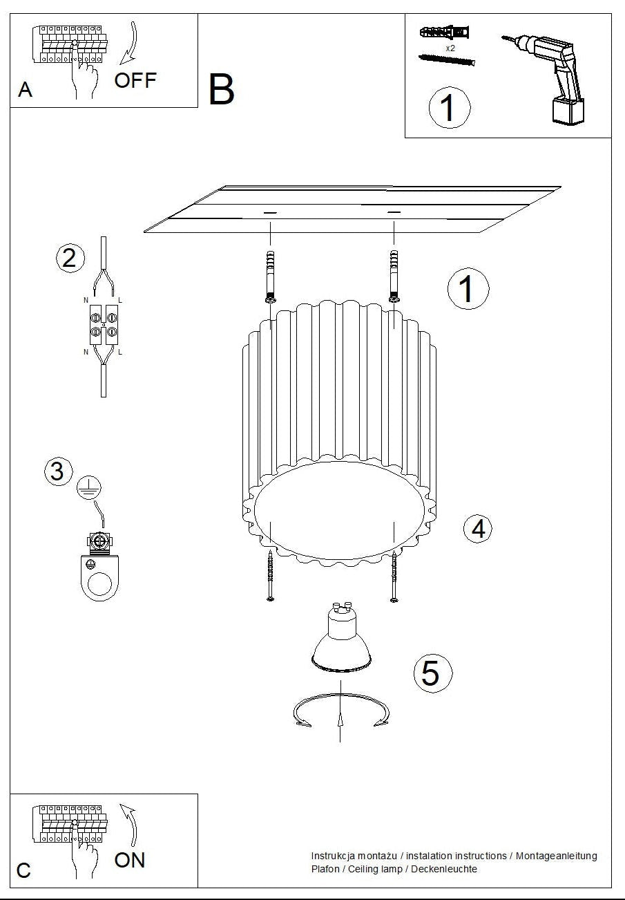 Schéma d'installation du luminaire