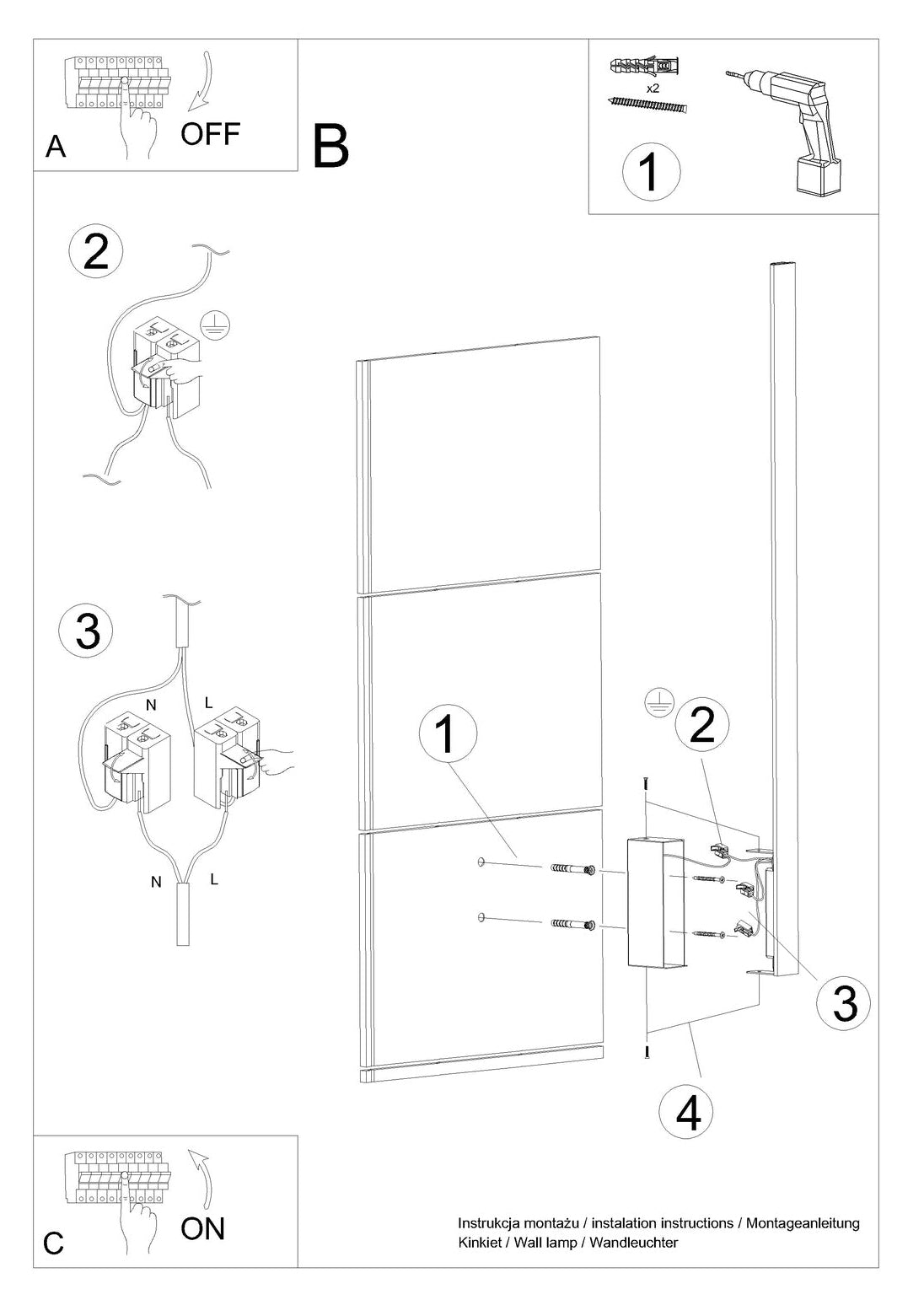 Schéma d'installation du luminaire