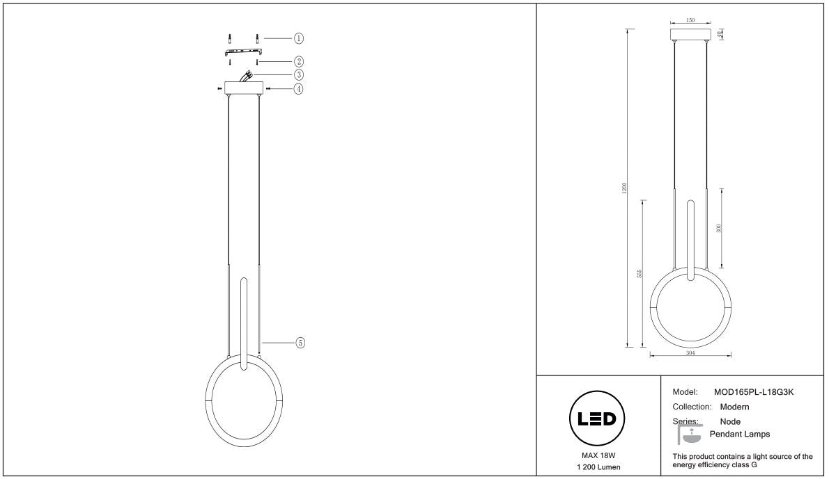 Schéma d'installation du luminaire