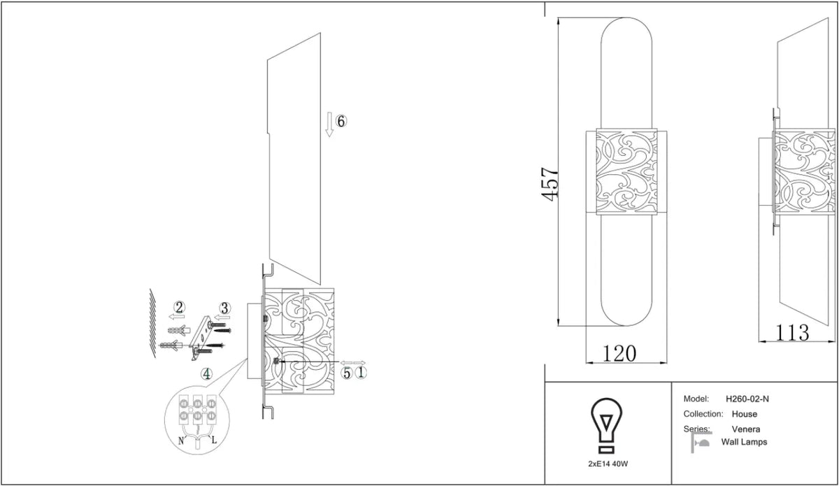 Schéma d'installation du luminaire