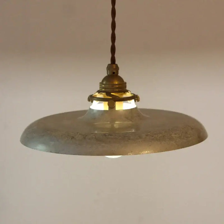 Suspension luminaire vintage en métal avec câble tressé chic