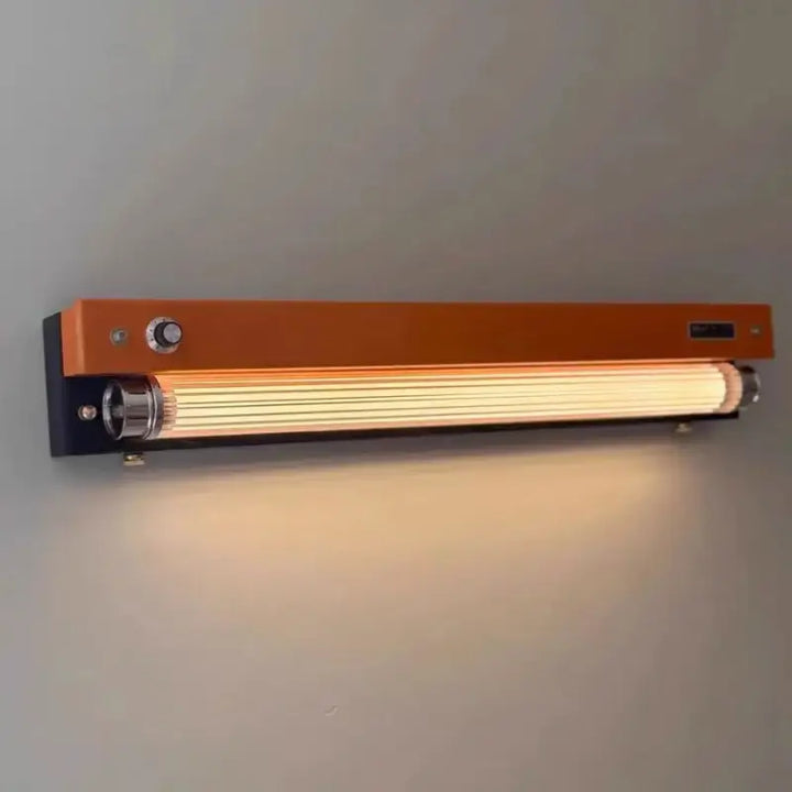 Suspension luminaire industriel tube fluorescent jaune au style loft