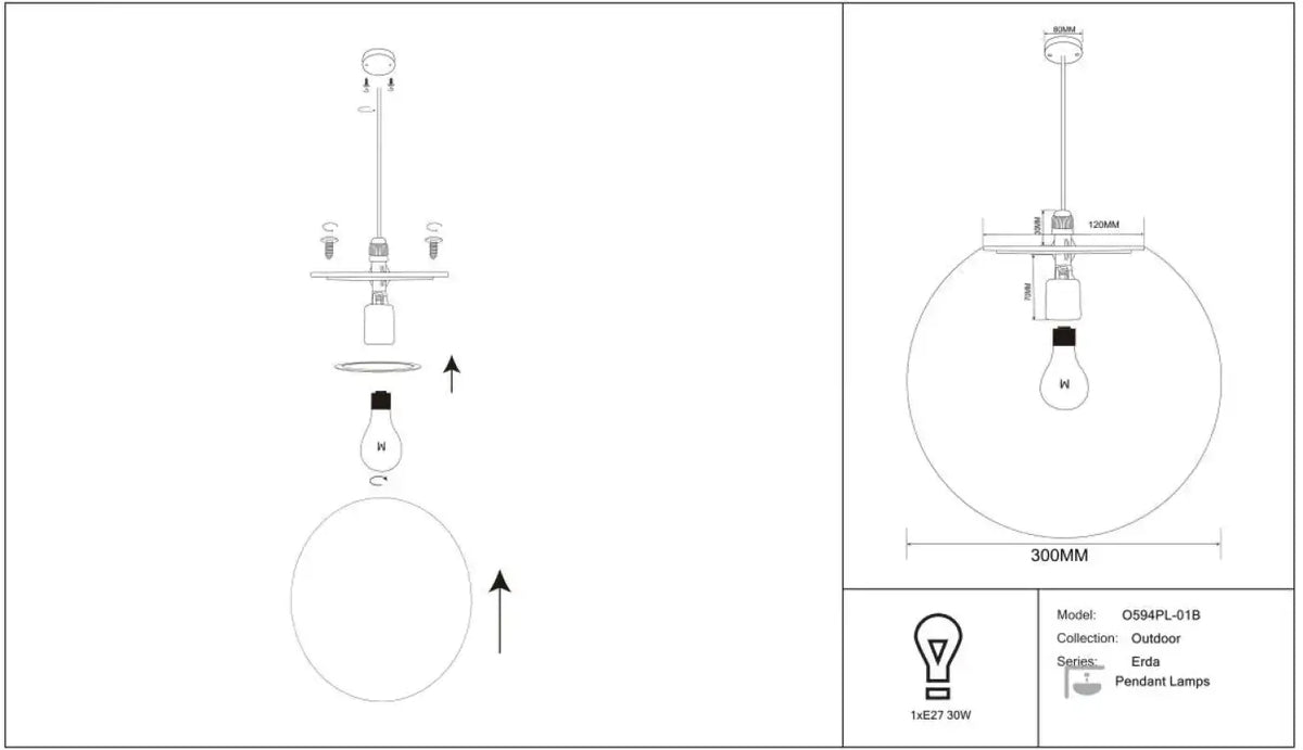Schéma d'installation du luminaire