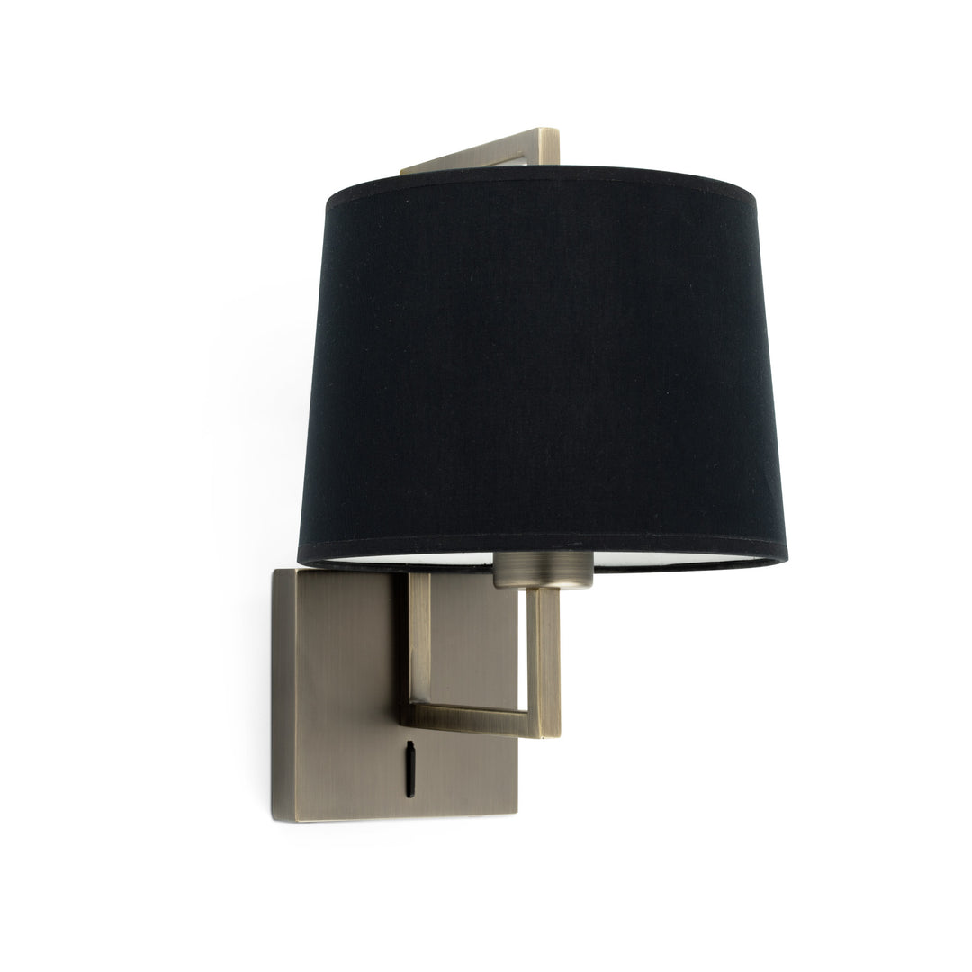 Applique Frame or vieilli abat-jour noir de Faro Barcelona