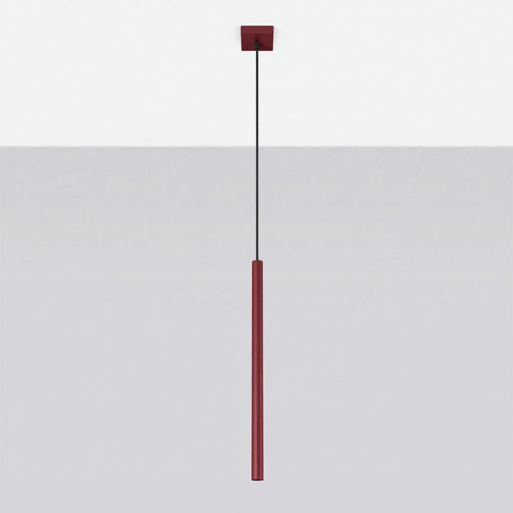 Suspension tube fin bordeaux éteinte