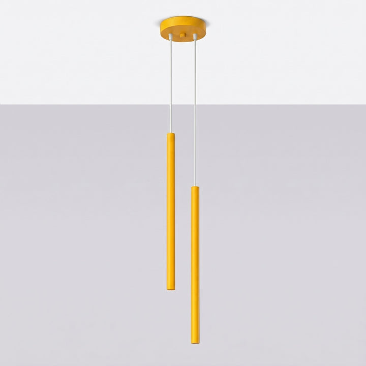 Suspension tube fin jaune éteinte