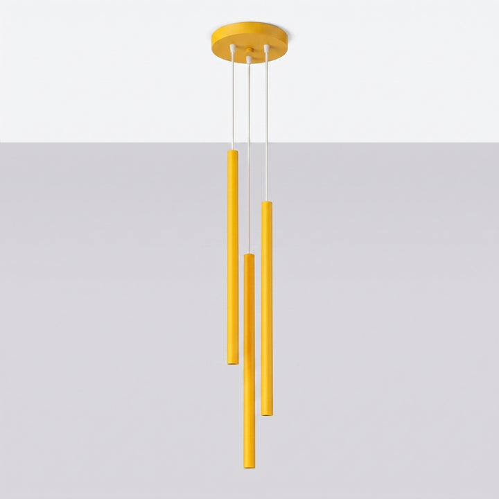 Suspension tube fin jaune éteinte