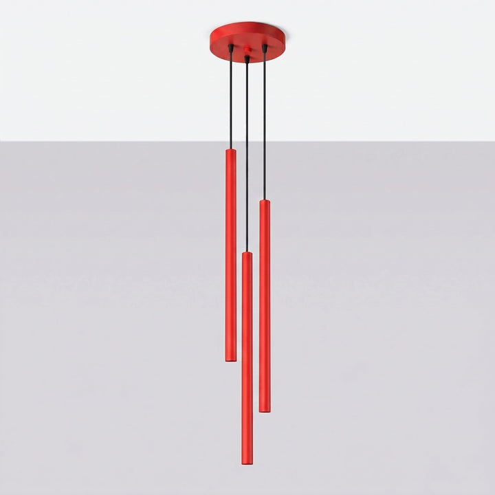 Suspension tube fin rouge éteinte