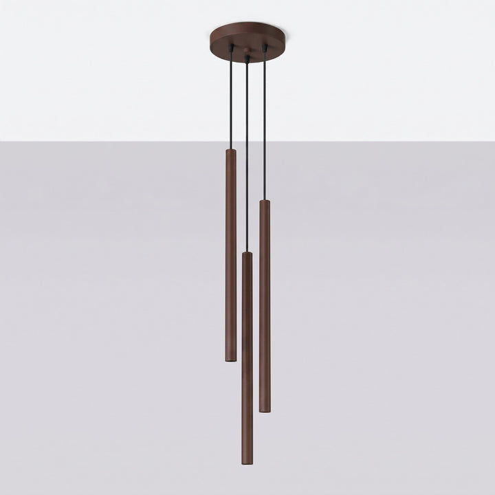 Suspension tube fin marron éteinte