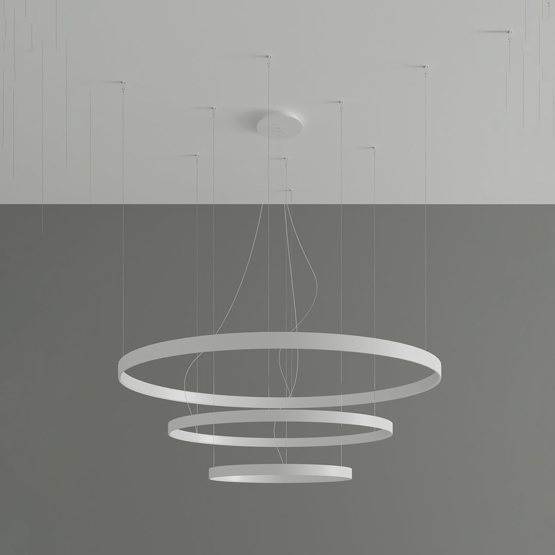 Lustre anneau RIO blanc éteinte, suspendu