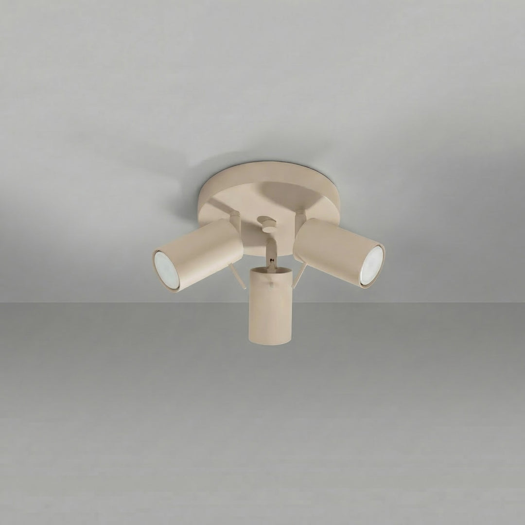 Luminaire Plafonnier taupe éteinte, vue rapprochée