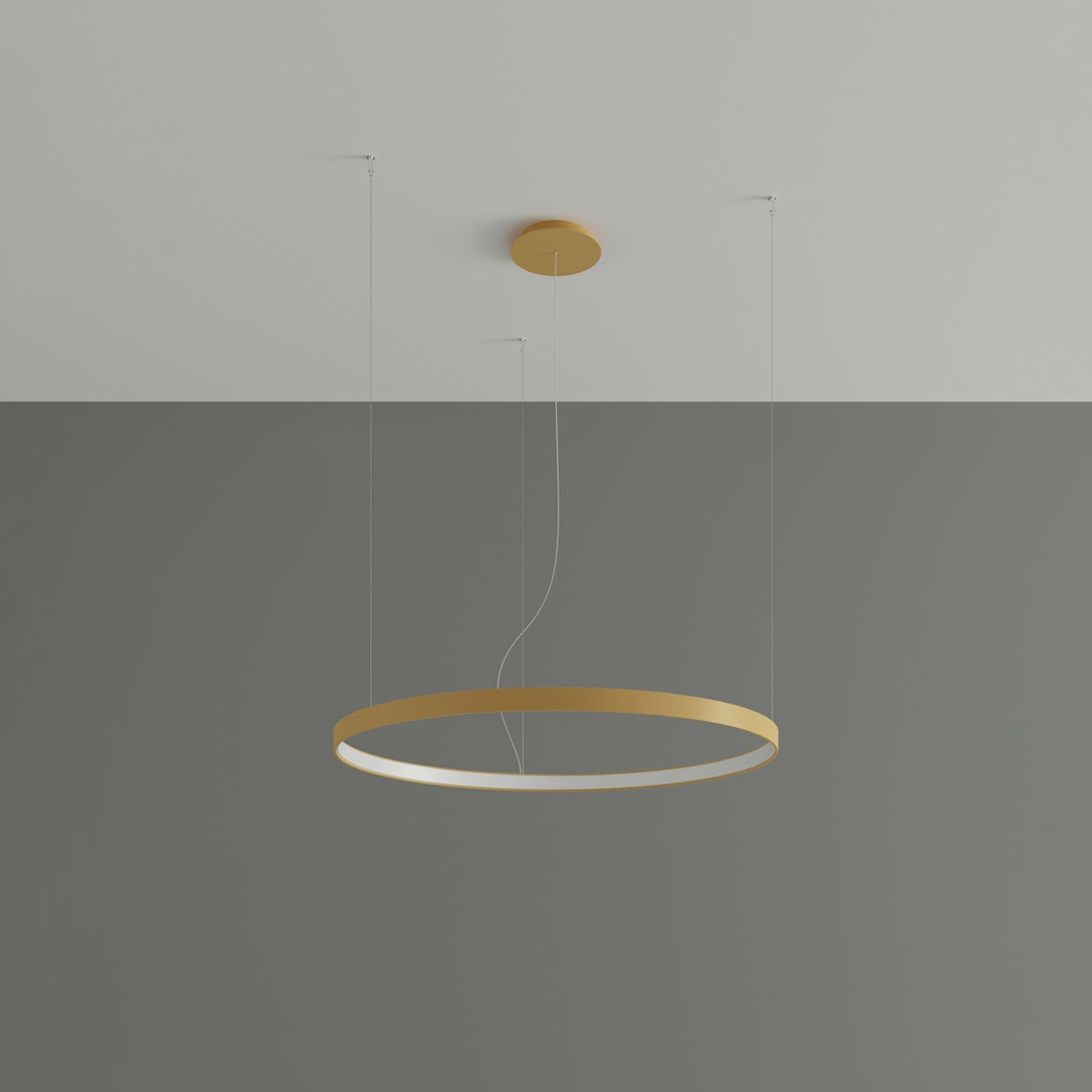 Lustre anneau RIO doré éteinte, suspendu