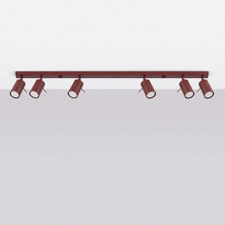 Luminaire Plafonnier bordeaux éteinte, vue rapprochée