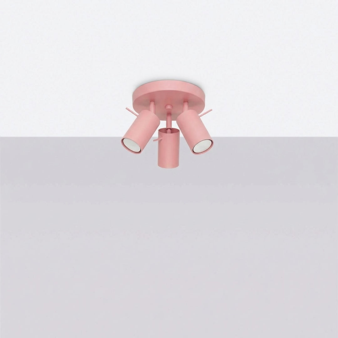 Luminaire Plafonnier rose éteinte, vue rapprochée