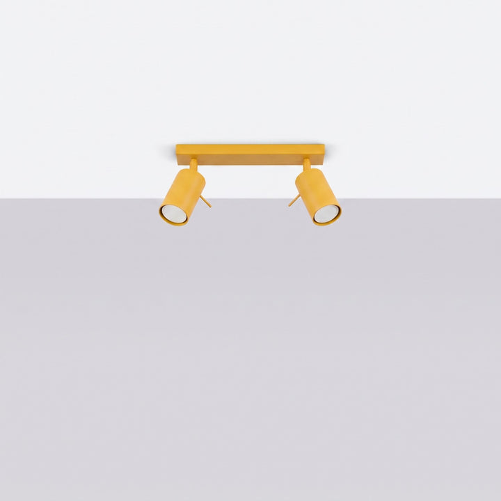 Luminaire Plafonnier jaune éteinte, vue rapprochée