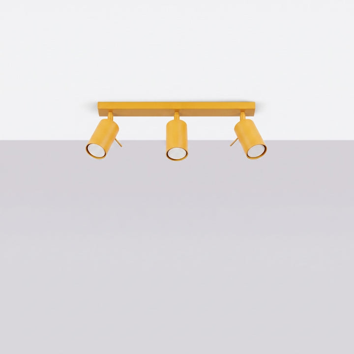 Luminaire Plafonnier jaune éteinte, vue rapprochée