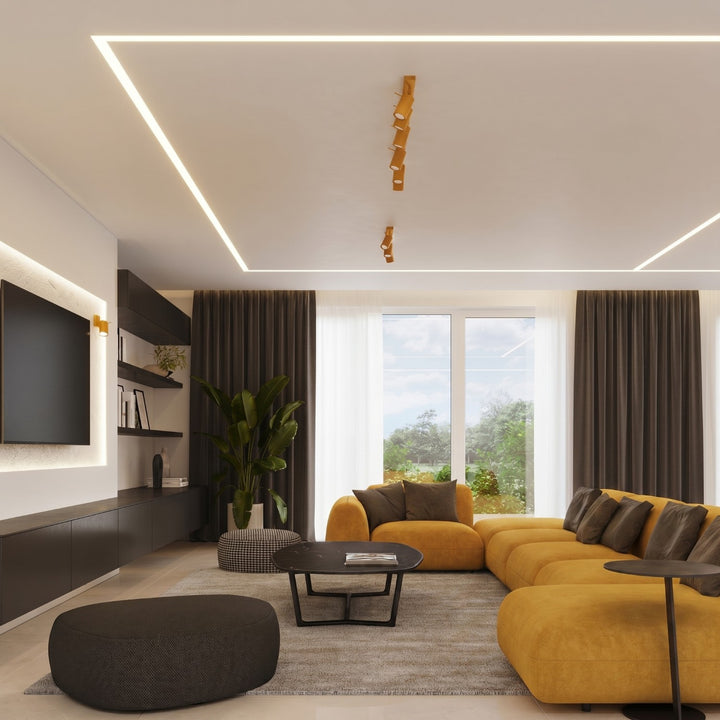 Luminaire Plafonnier jaune dans un intérieur contemporain