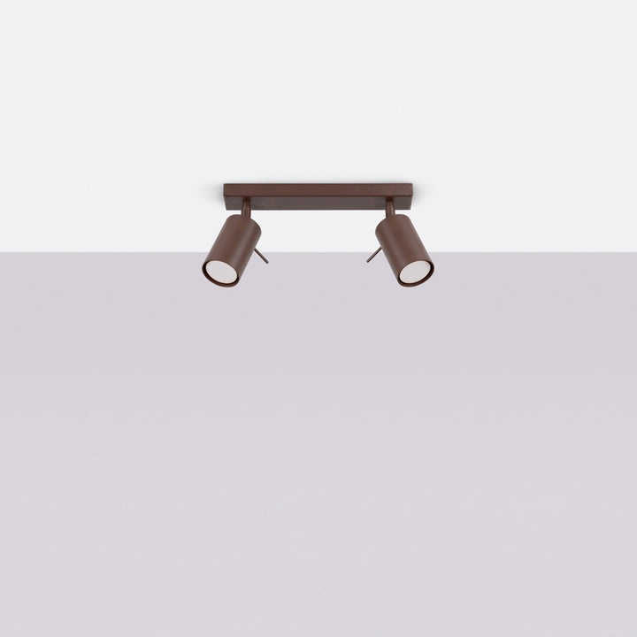Luminaire Plafonnier marron éteinte, vue rapprochée