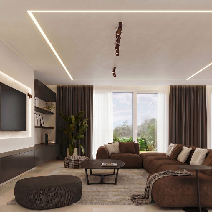 Luminaire Plafonnier marron dans un intérieur contemporain