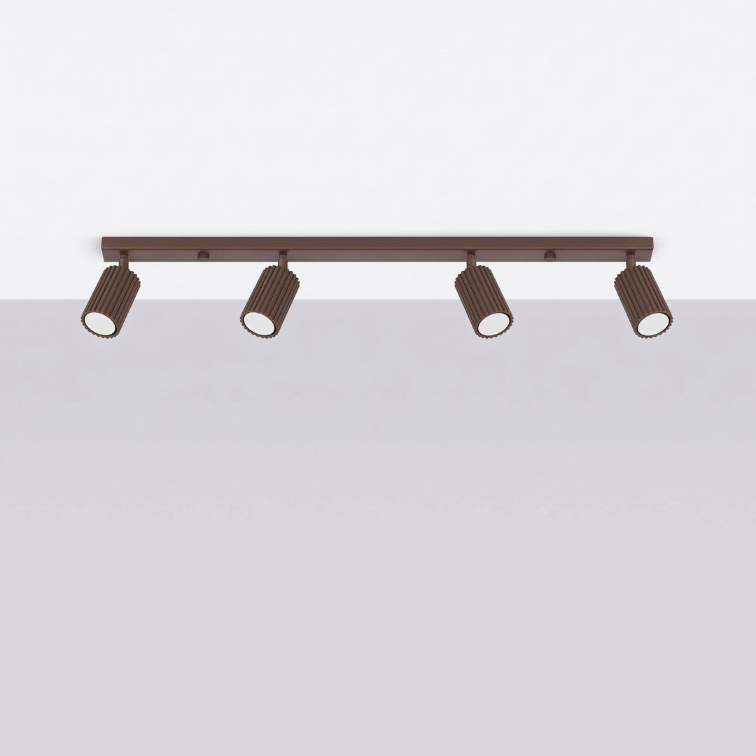 Luminaire Plafonnier marron éteinte, vue rapprochée