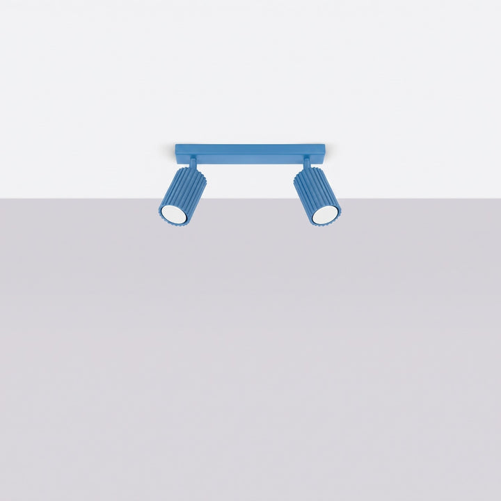 Luminaire Plafonnier bleu clair éteinte, vue rapprochée