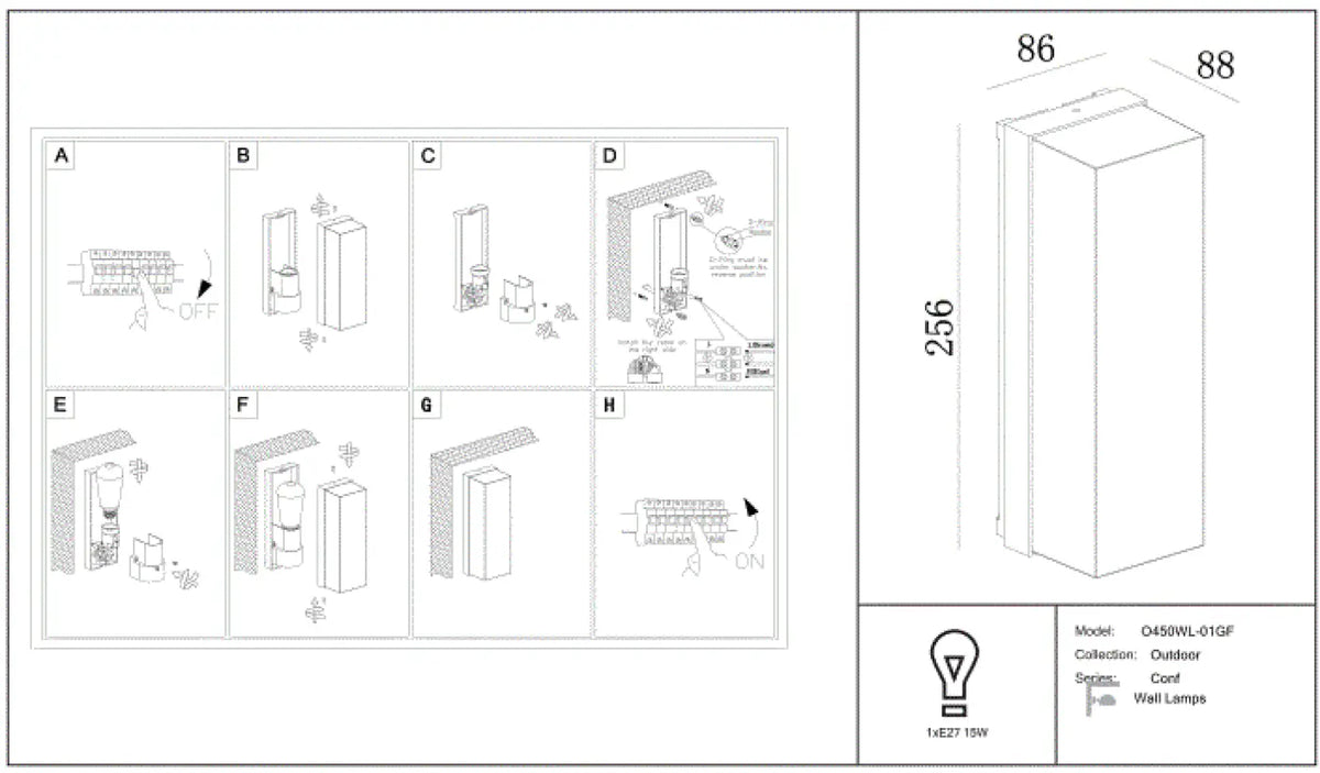 Schéma d'installation du luminaire