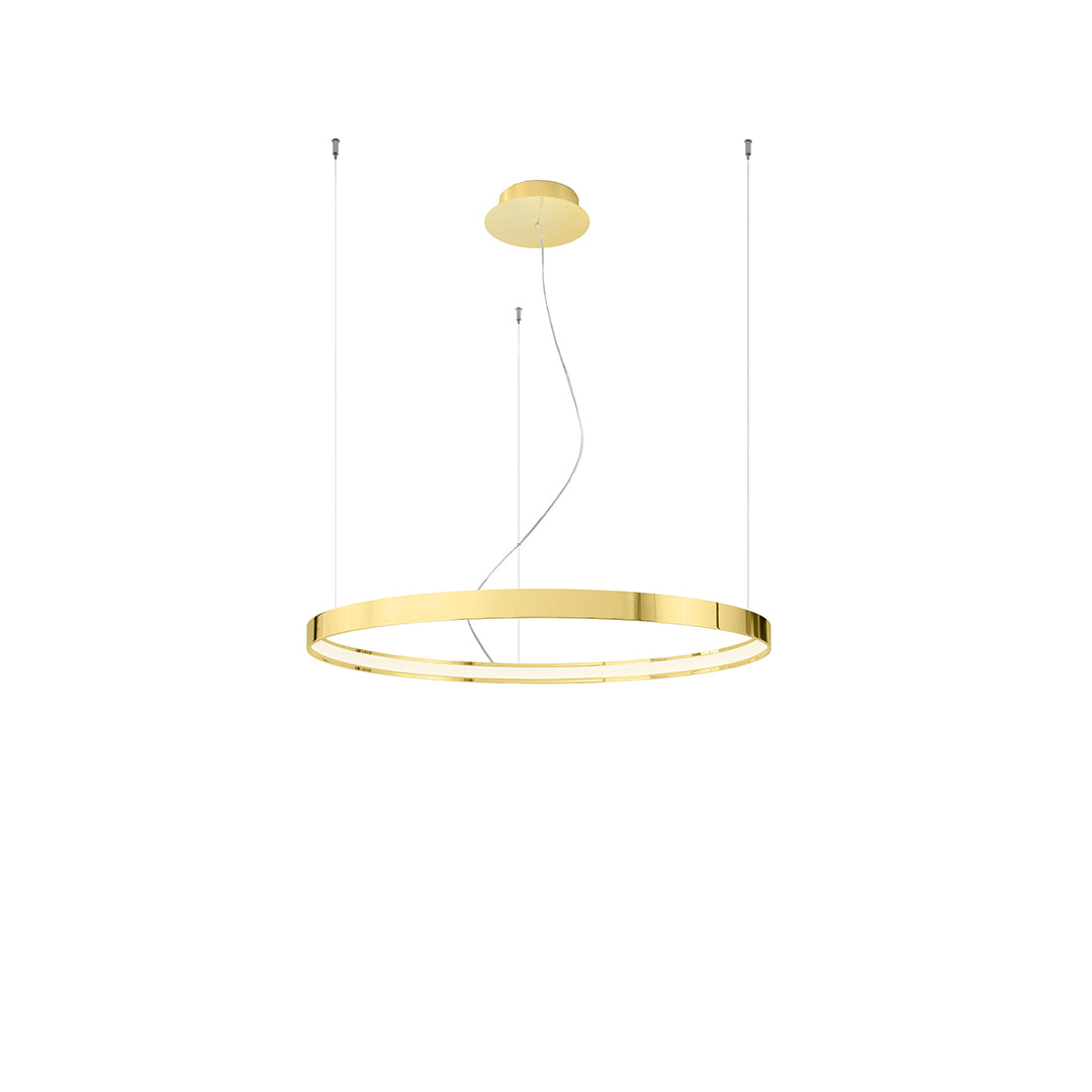 Lustre anneau RIO or poli vue d'ensemble