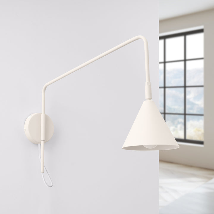 Applique Murale beige éteinte, vue rapprochée