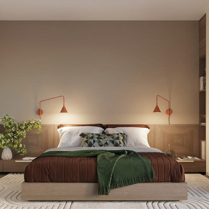Applique Murale ocre rouge dans un intérieur contemporain