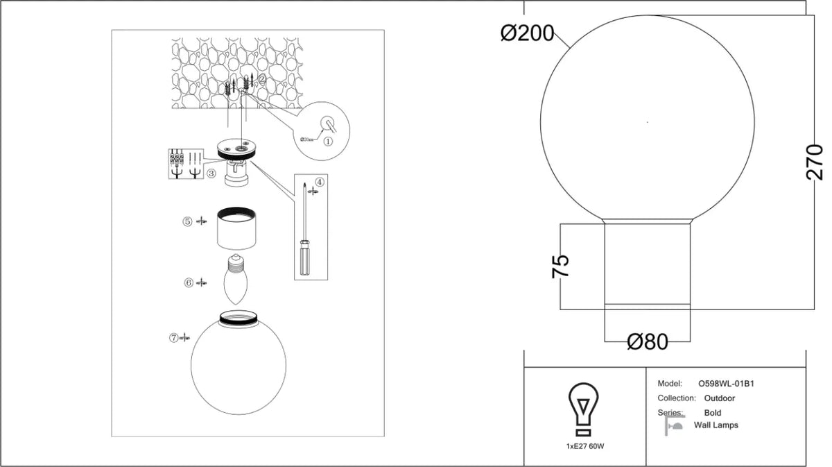 Schéma d'installation du luminaire