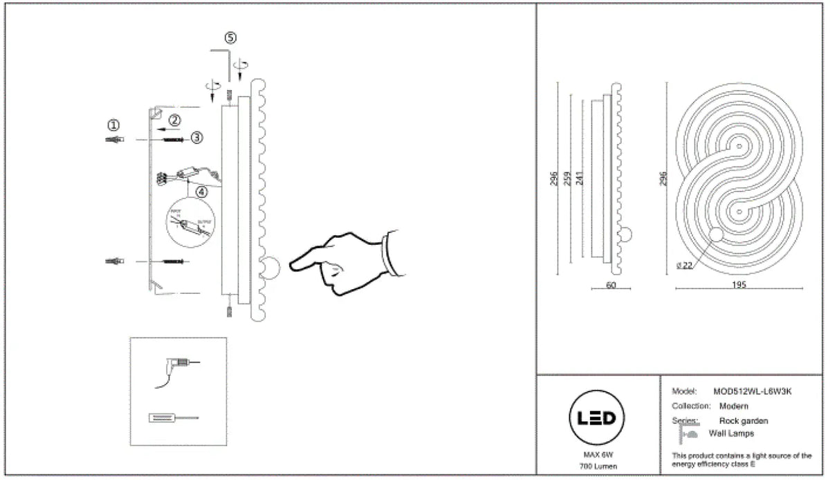 Schéma d'installation du luminaire