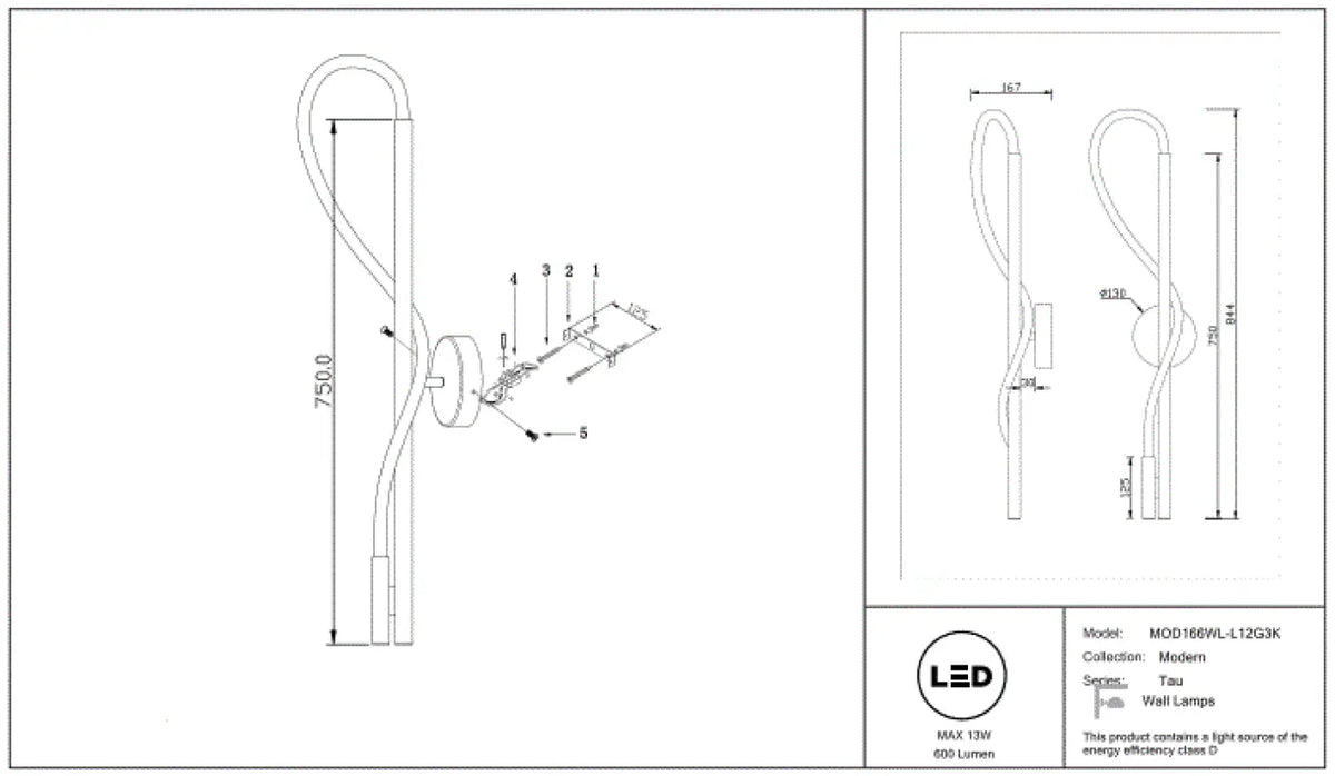 Schéma d'installation du luminaire