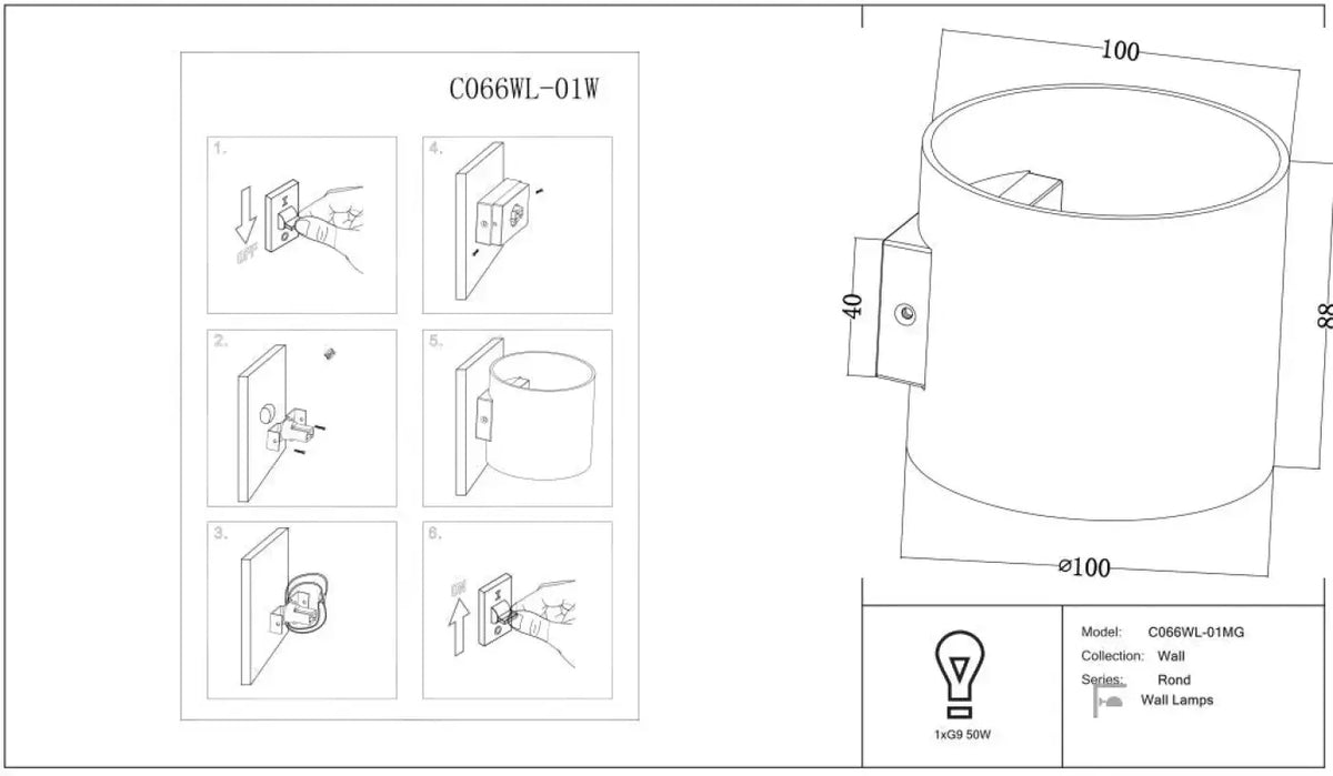 Schéma d'installation du luminaire
