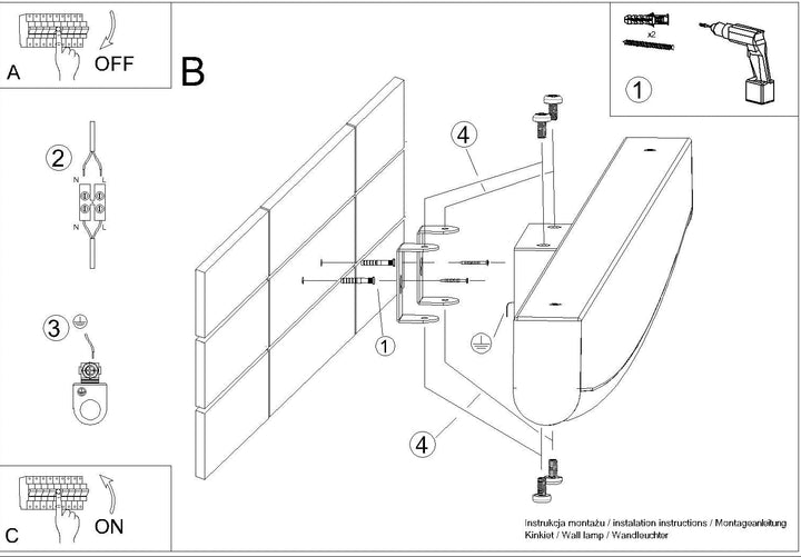 Aplique de pared LED blanco JORUN 4000K