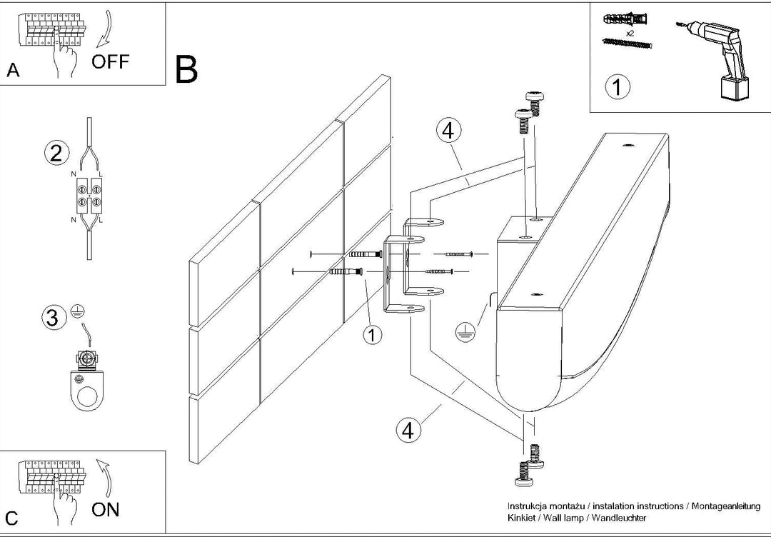 Aplique de pared LED negro JORUN 4000K