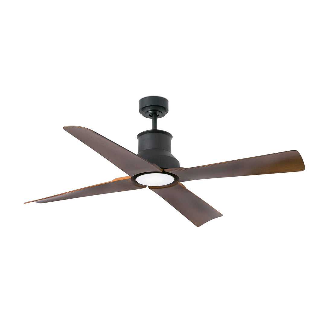 Ventilateur de plafond Winche noir et marron, avec lumière LED