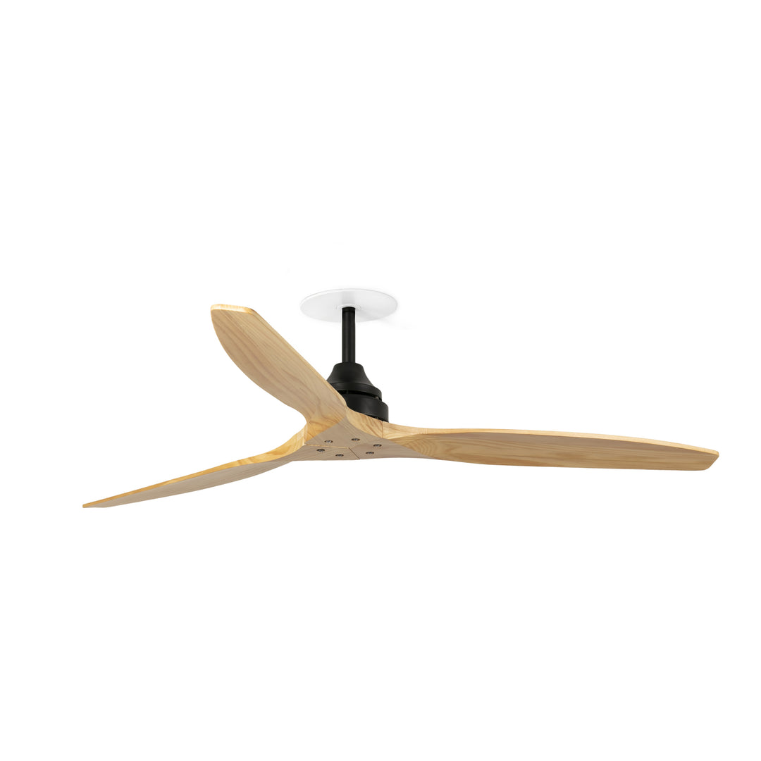 Ventilateur de plafond Alo noir et pin de Faro Barcelona, version sans lumière, encastré