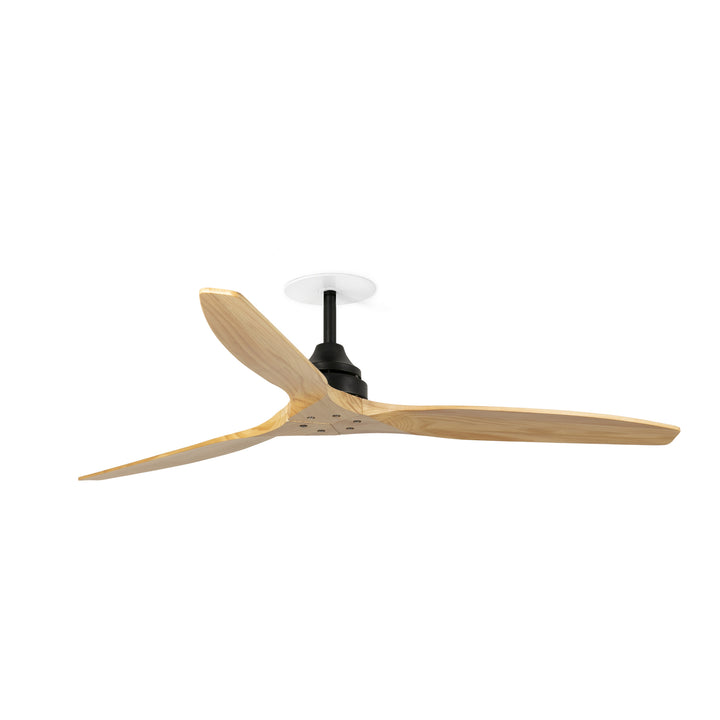 Ventilateur de plafond Alo noir et pin de Faro Barcelona, version sans lumière, encastré