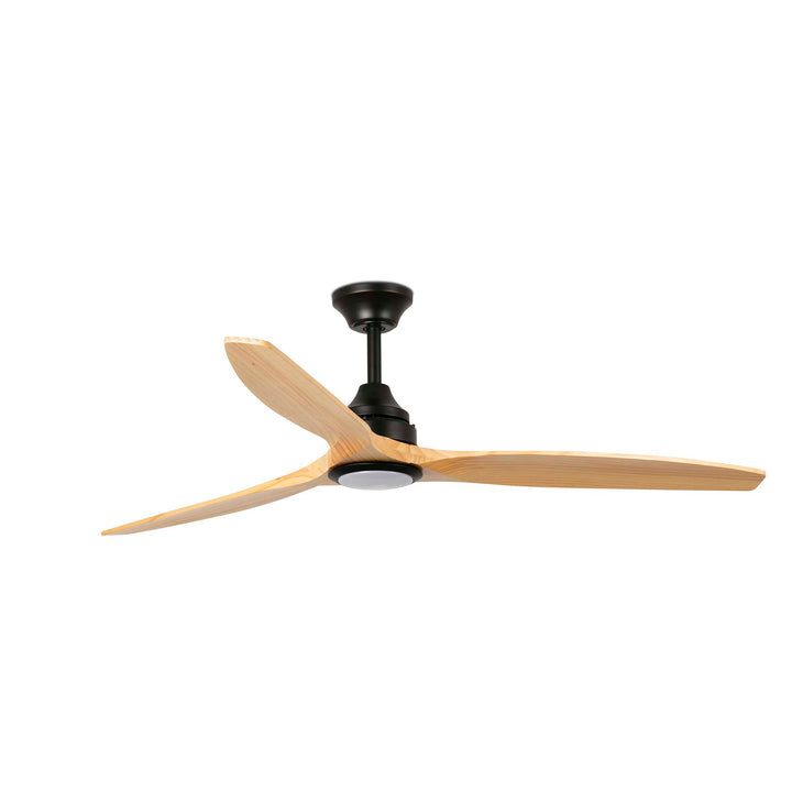 Ventilateur de plafond Alo noir et pin de Faro Barcelona, version avec lumière