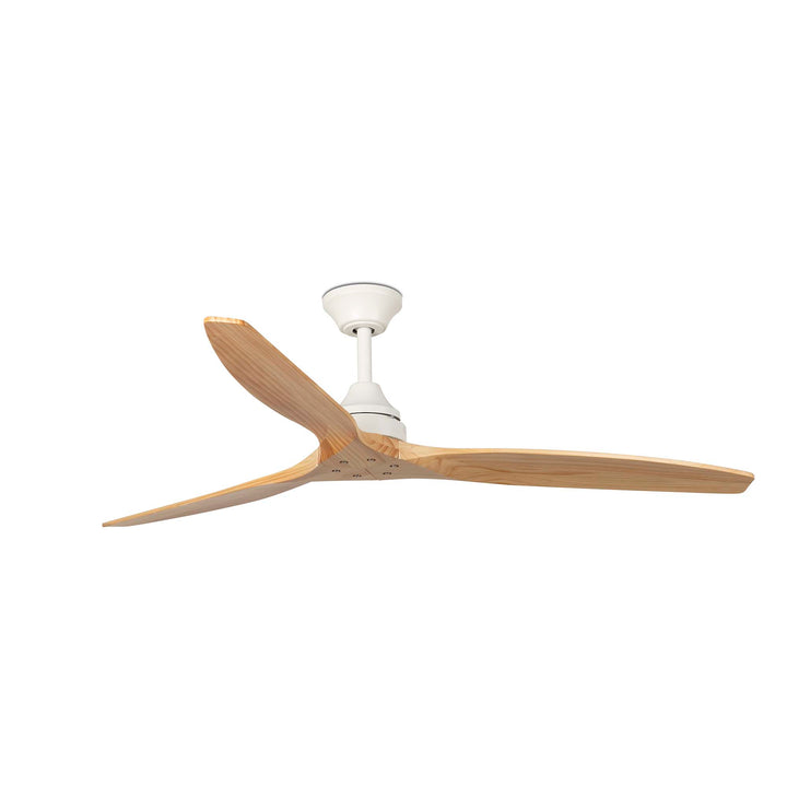 Ventilateur de plafond Alo blanc et pin de Faro Barcelona, version sans lumière